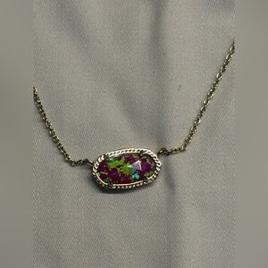 Kendra Scott Necklace in Gold with Fuchsia Opal